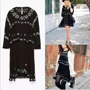 Zara embroidered dress